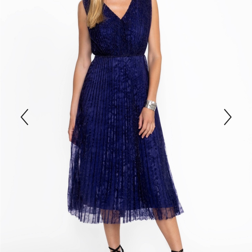 Jade by Johnny Was Clario Blue Metallic Sleeveless Dress